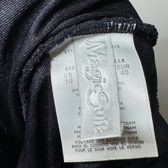 Magicsuit Black Gold Metallic Halter Bikini Tie Neck Swim Top Size 10 - Picture 12 of 13